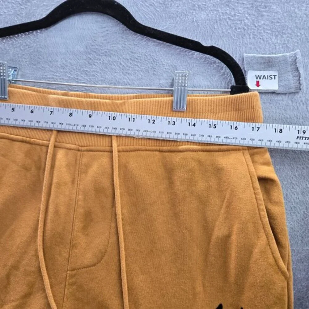 True‎ Religion Pants M Yellow Back Pocket Drawstring Jogger Logo Pockets READ